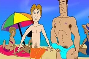 Animação Gay - Surubão na Praia com Garotos